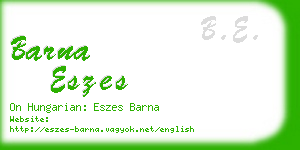 barna eszes business card